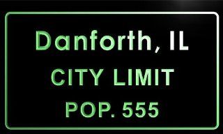 t82393 g Danforth village, IL City Limit Pop 555 Indoor Neon sign   Business And Store Signs