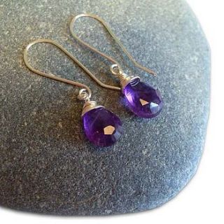 amethyst briolette drop earrings by joey rose