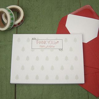 christmas thank you notepad by xoxo stationery