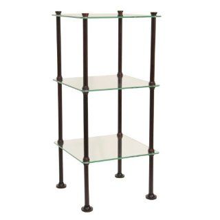 Mooresfield Danforth Series 3 Tier Glass Shelf, Oil Rubbed Bronze   Corner Shelves