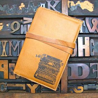 typewriter print leather journal by bobby rocks