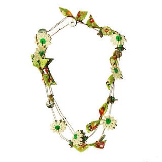 vintage fabric flower wrap necklace by julianna grove