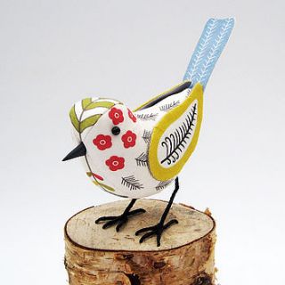 scandinavian style fabric bird by the cotton potter