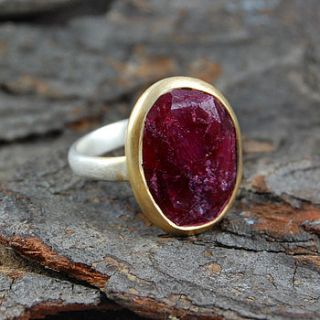 dark ruby silver vermeil cocktail rings by embers semi precious and gemstone designs