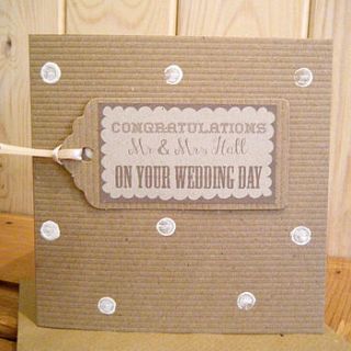 personalised 'wedding day' card by boo boo and the bear