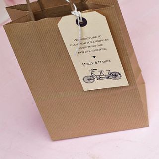 personalised wedding favour bag and label by beautiful day