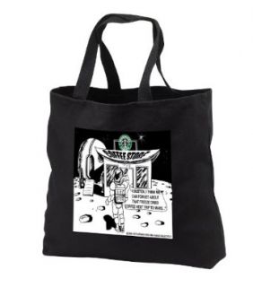 Starbucks Is Everywhere   Black Tote Bag JUMBO 20w X 15h X 5d Clothing