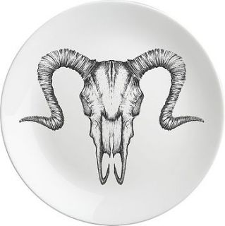 large goat skull plates   set of six by natural history