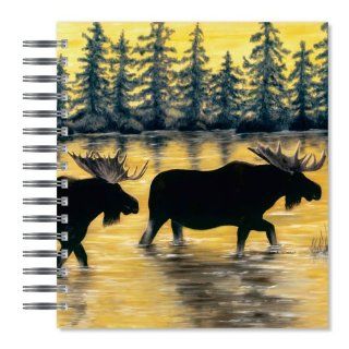 ECOeverywhere Sunset Moose Picture Photo Album, 18 Pages, Holds 72 Photos, 7.75 x 8.75 Inches, Multicolored (PA10165)  Wirebound Notebooks 