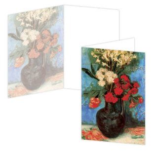 ECOeverywhere Vase with Carnation Boxed Card Set, 12 Cards and Envelopes, 4 x 6 Inches, Multicolored (bc12760)  Blank Postcards 