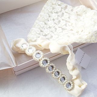 abigail silk and rhinestone garter by britten weddings