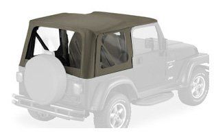Bestop 79125 36 Khaki Diamond Sailcloth Replace a Top Soft Top with Clear Windows; no door skins included for 03 06 Wrangler TJ (except Unlimited) Automotive