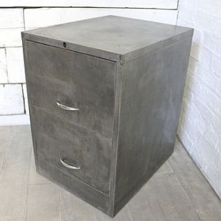 vintage steel two drawer filing cabinet by inspirit