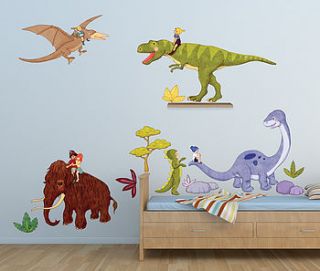 dino ride wall stickers by belle & boo