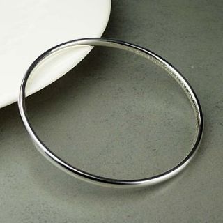 personalised women's silver bangle by hersey silversmiths