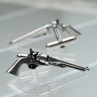 personalised pistol cufflinks by penelopetom direct ltd