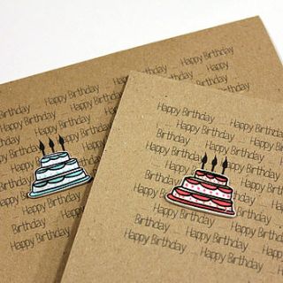 birthday cake 'happy birthday' card by little silverleaf