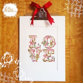 'love' typography print by libby mcmullin