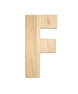 Darice 0993 F Natural Unfinished Wood Letter F, 12 Inch