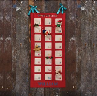 personalised fabric advent calendar by retreat home