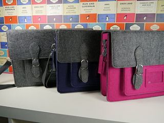 large felt satchel in three colour options by deservedly so