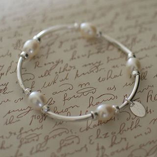 katie's silver and pearl bracelet by dollybird gems