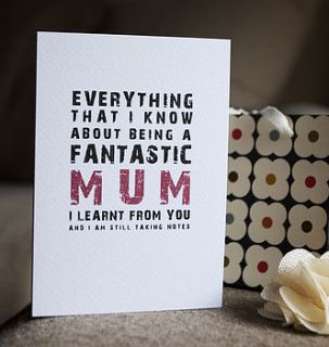 'being a fantastic mum' card by betsy benn