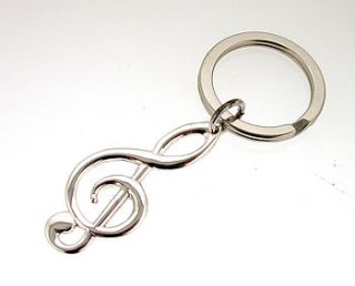 treble clef silver key ring by david louis design