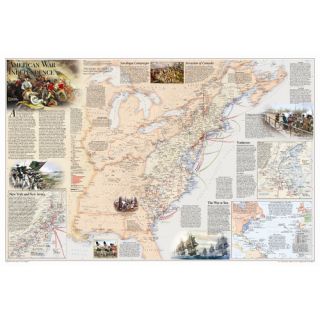 Battles of the Revolutionary War & War of 1812 Wall Map (Two Sided)
