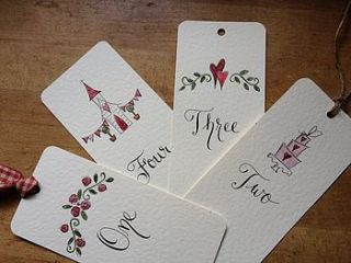 wedding table number or name card by strawberries and cream stationery