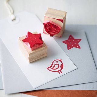 hand carved christmas rubber stamp by skull and cross buns