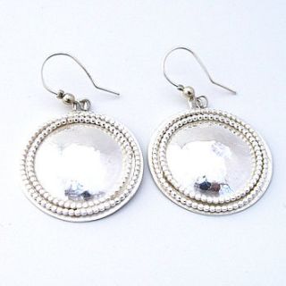 large domed silver earrings by rosemary harper handmade jewellery