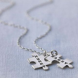 personalised jigsaw necklace by posh totty designs boutique