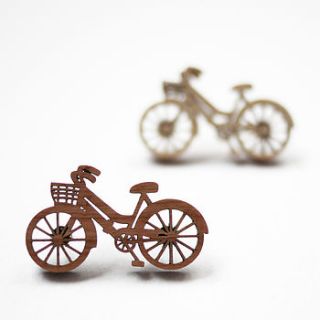 bicycle brooch cherry or birch wood by rock cakes