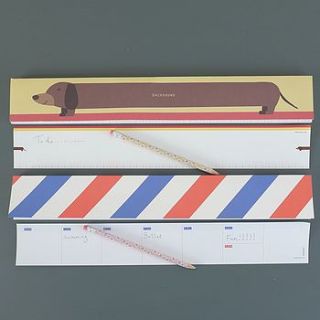 dachshund or barber shop desk notebook by lilac coast