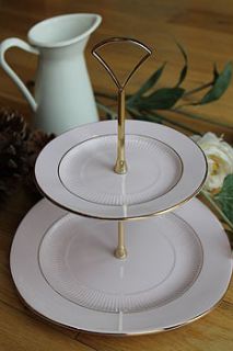 pink perfection vintage cake stand by teacup candles