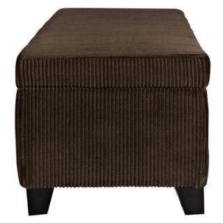 angeloHOME Kent Storage Bench Ottoman in Vintage Brown Cord