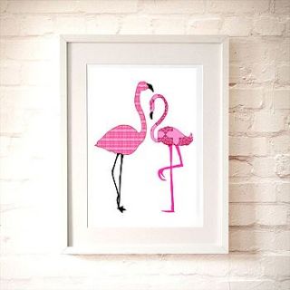 flamingos in love fine art print by indira albert