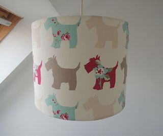 handmade scottie dog fabric lampshade by the shabby shade
