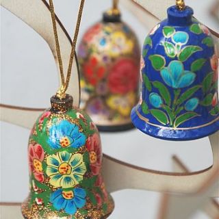 set of three handpainted bells by penelopetom direct ltd