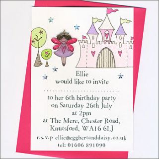 personalised girl's party invitations by eggbert & daisy