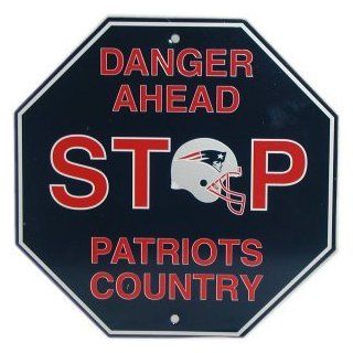 NFL New England Patriots Stop Sign  Sports Related Merchandise  Sports & Outdoors