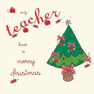 teacher handmade christmas card by laura sherratt designs