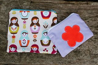 russian doll print make up bag set by not for ponies