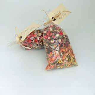 bag of rose petal confetti by kemp aromatherapy treatments