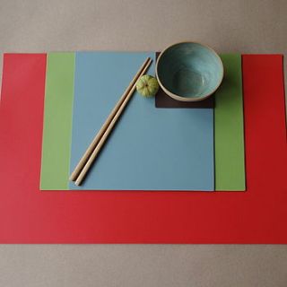set of large leather placemats by artbox