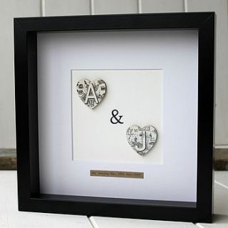vintage monogram heart picture by posh totty designs interiors