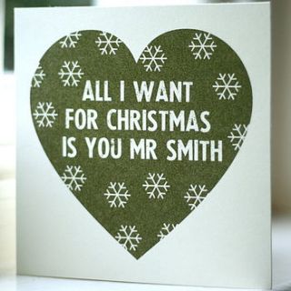 all i want personalised christmas card by ditto