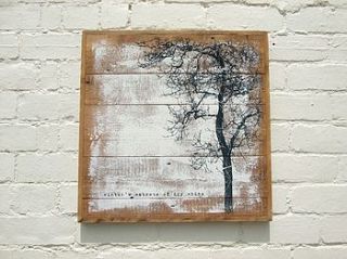 handmade 'embrace' reclaimed wood print by coulson macleod