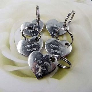 'love you' family pocket heart key ring by multiply design